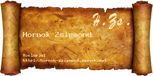 Hornok Zsigmond névjegykártya